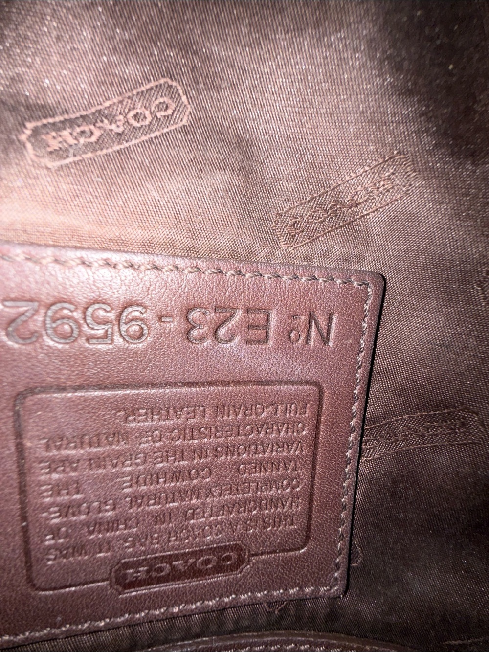 Coach Early 2000s Classic Brown Leather Crossbody Bag 9592 E23 - Picture 6 of 6